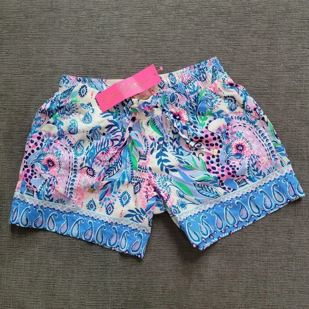 LILLY PULITZER KATIA POCKET SHORTS HAUTE CATURE MACADEMIA ENGINEERED sZ … - Picture 11 of 12